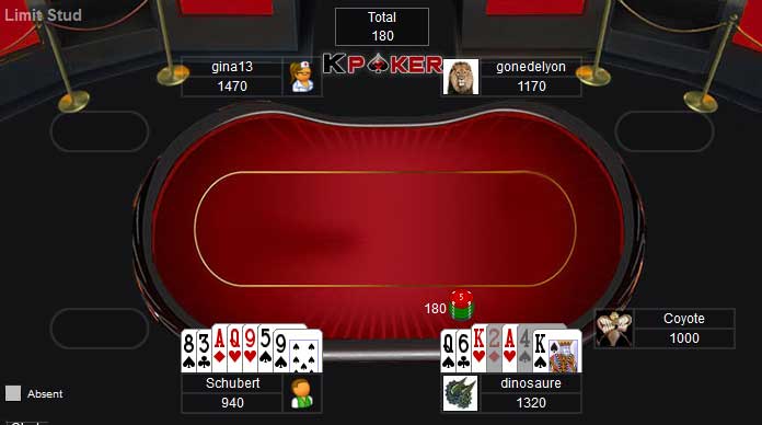 Table de stud de K poker