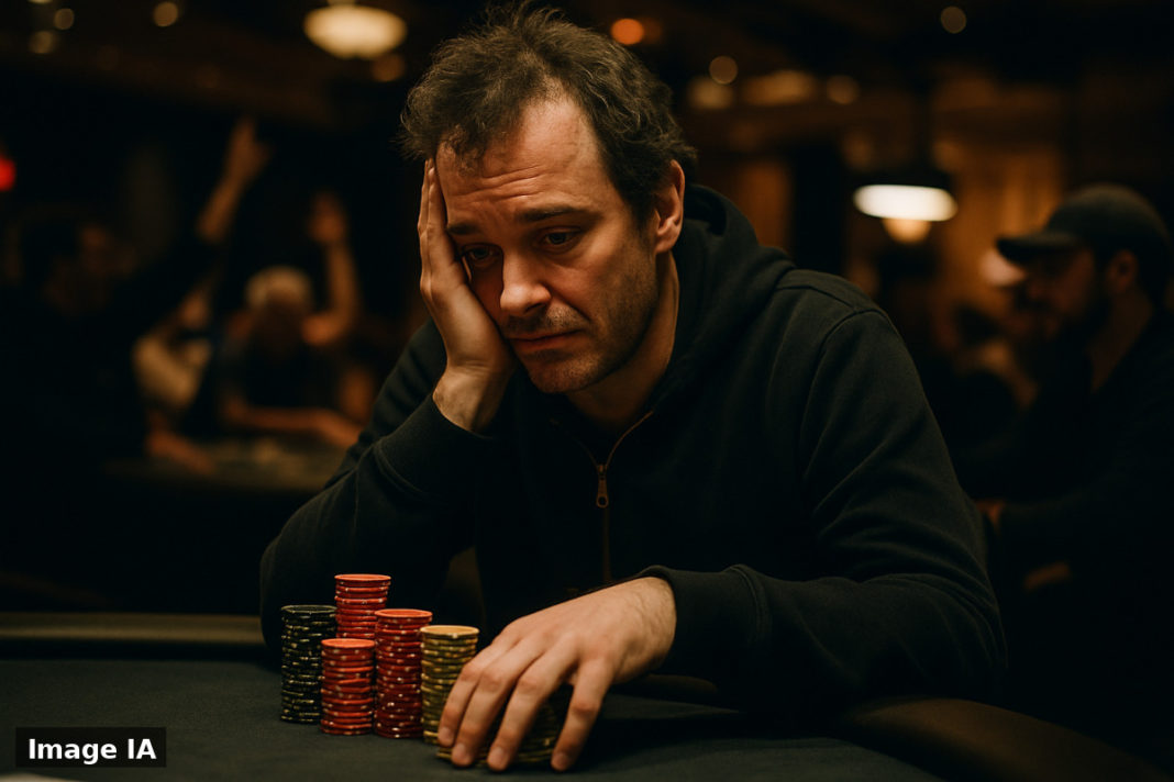 Mario Boos assis à la table finale du tournoi WSOP à Las Vegas.